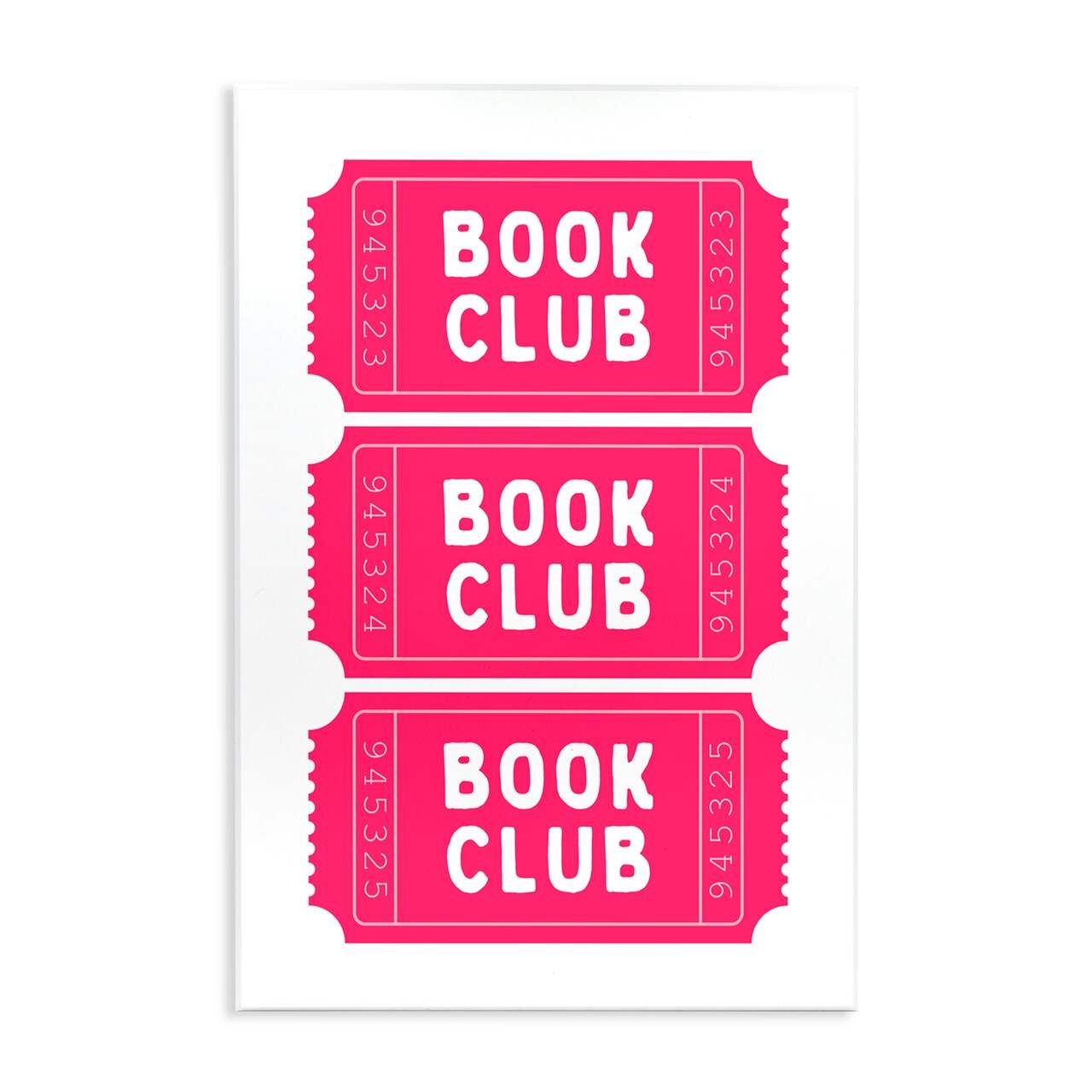Stupell Industries Pink Book Club Tickets Wall Plaque Art, design by Lettered and Lined